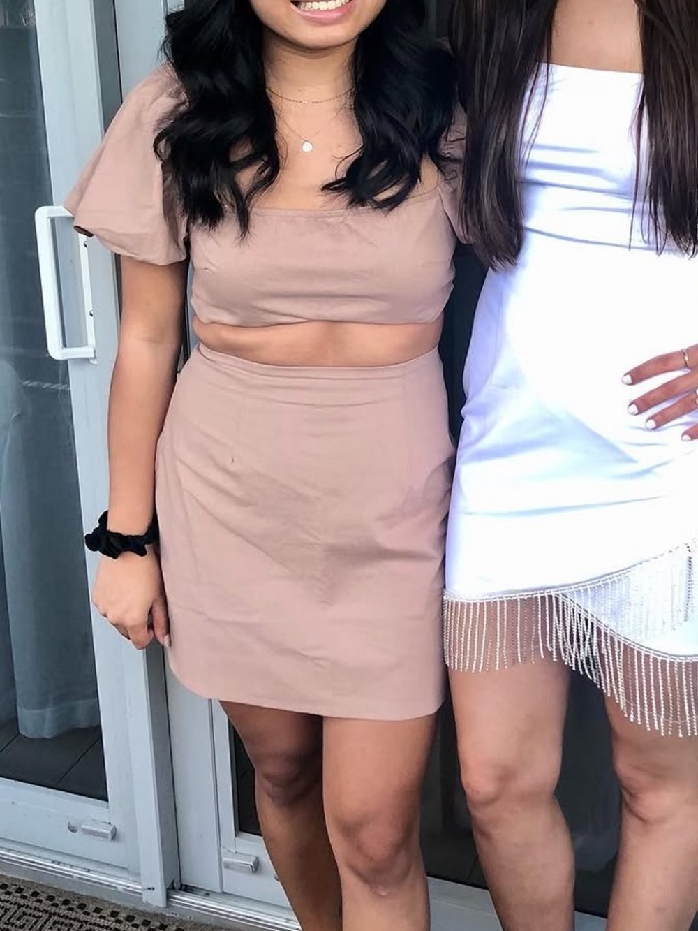SABO SKIRT Beige Two-Piece Dress Set - Sleek Summer Style